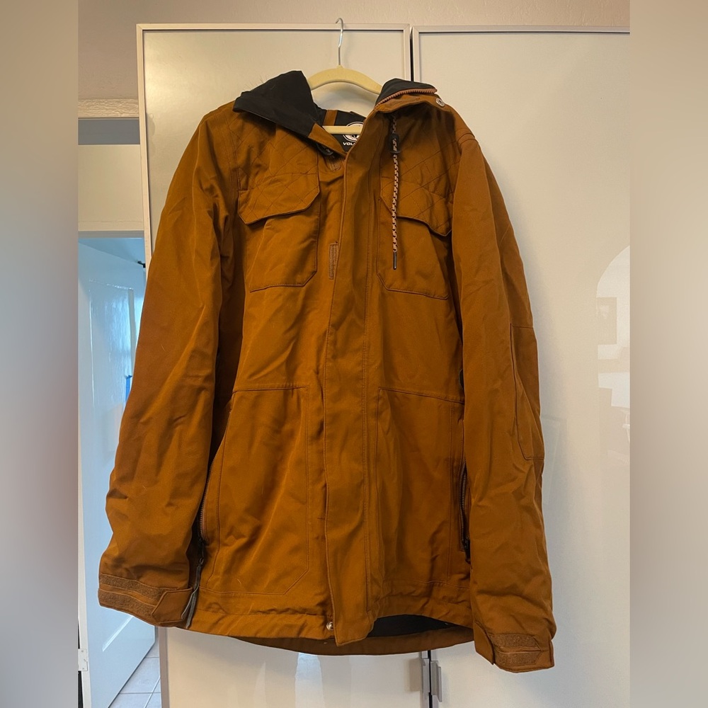 Volcom burnt orange snow jacket